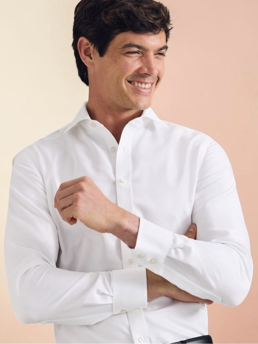 Charles Tyrwhitt men 17 35 43/89 extra slim fit solid white non-iron dress shirt